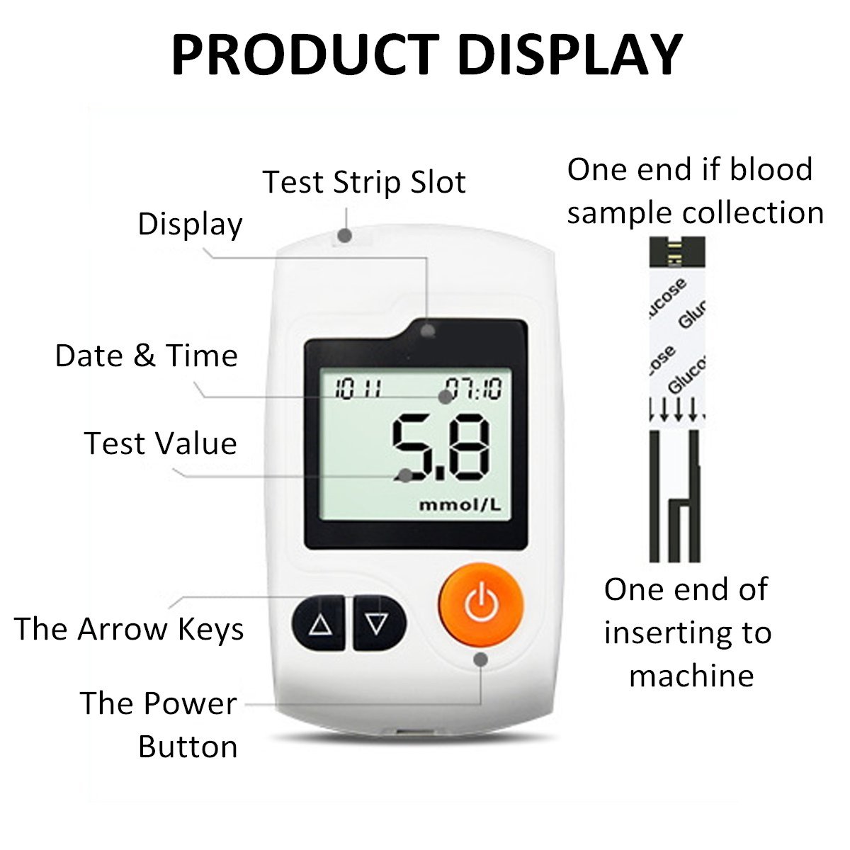 50 pcs blood glucose meter sugar meter diabetes tester blood test ...