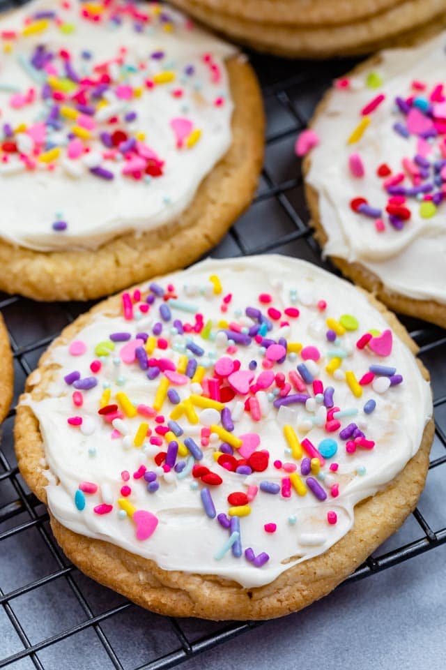 Easy Cake Mix Sugar Cookies with frosting