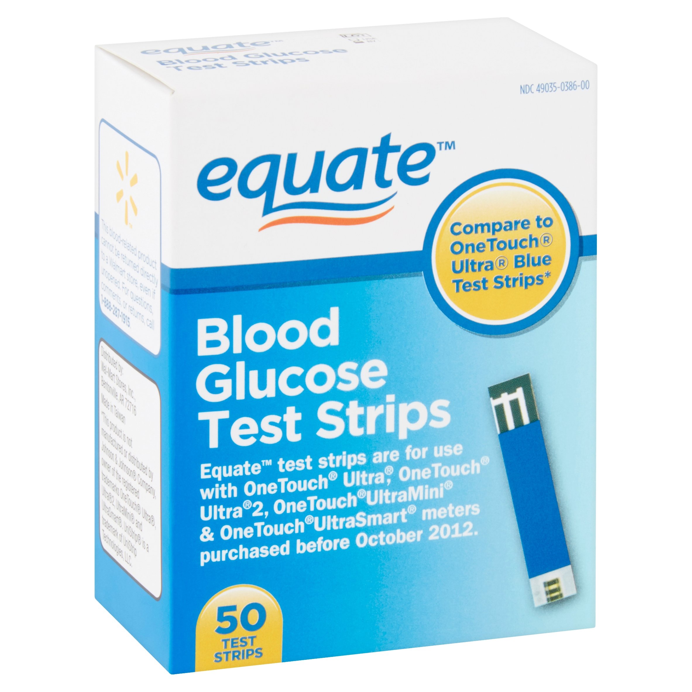 Equate Blood Glucose Test Strips, 50 count