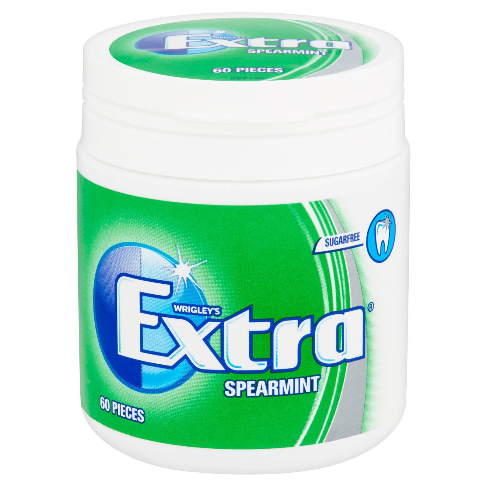 Extra Spearmint Chewing Gum Sugar Free Bottle 60 Pieces
