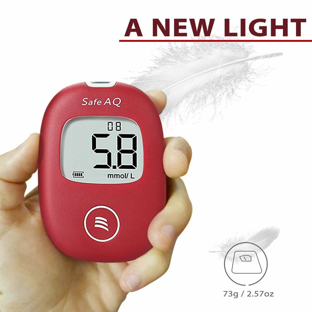 Sinocare Safe AQ Glucometer Blood Sugar Monitor Kit 1meter+25 strips+25 ...